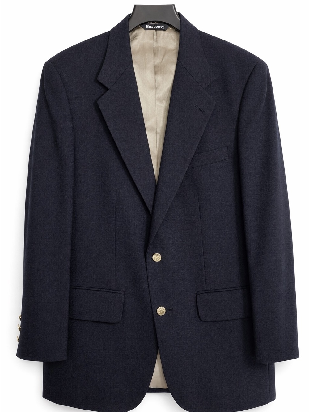 Vintage Burberrys® Navy Wool Blazer 44R Heritage Equestrian - Repairable